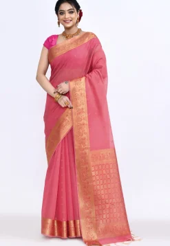 South Indian Sico Saree in Pink