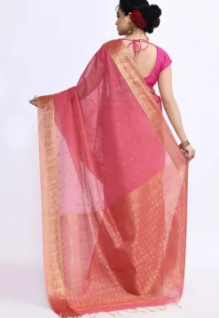 South Indian Sico Saree in Pink