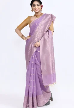South Indian Sico Saree in Purple