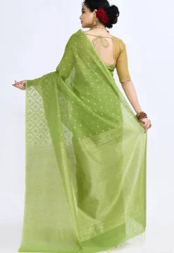 South Indian Sico Saree in Light Green