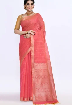 South Indian Sico Saree in Pink