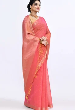 South Indian Sico Saree in Pink