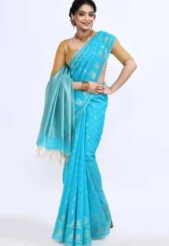South Indian Sico Saree in Blue