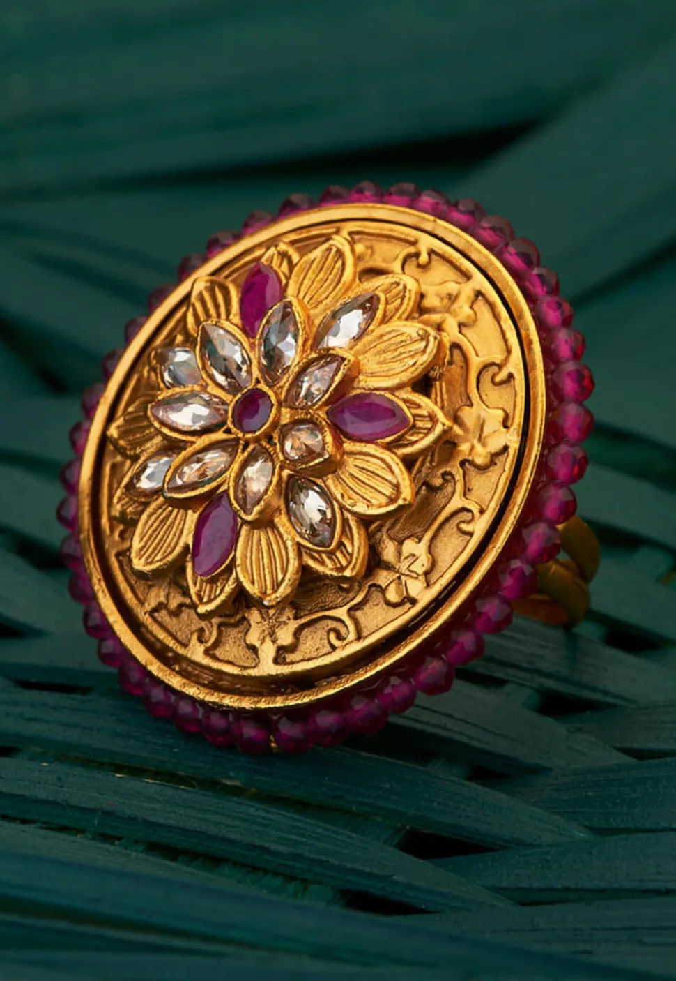 Stone Studded Adjustable Ring