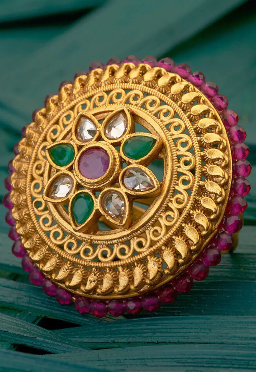 Stone Studded Adjustable Ring