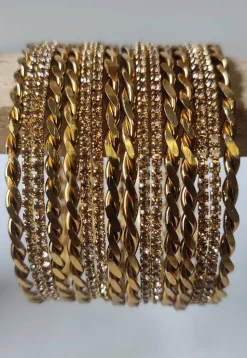 Stone Studded Bangle Set