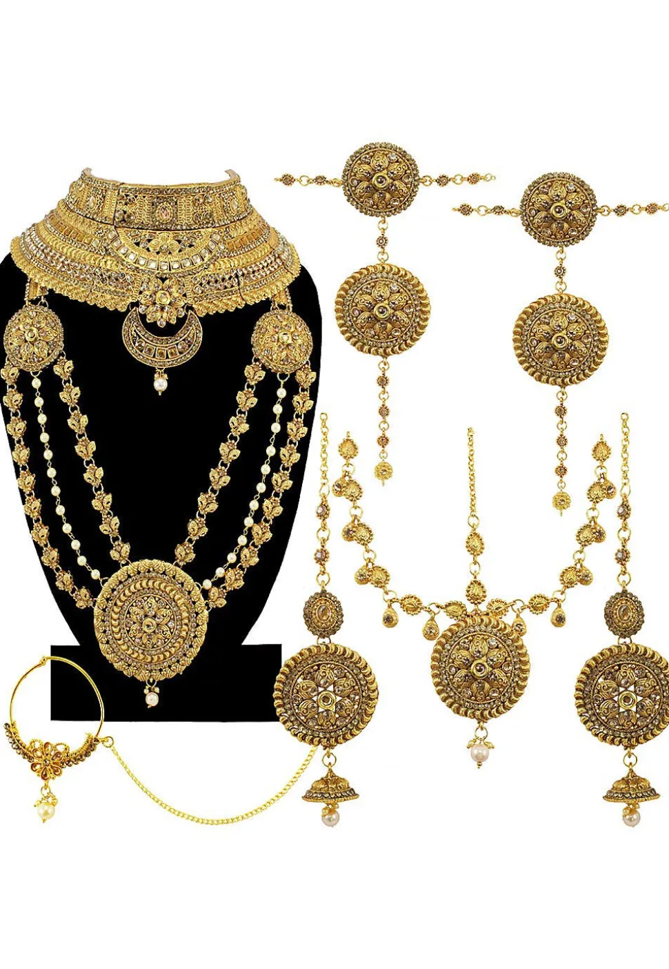 Stone Studded Bridal Necklace Set