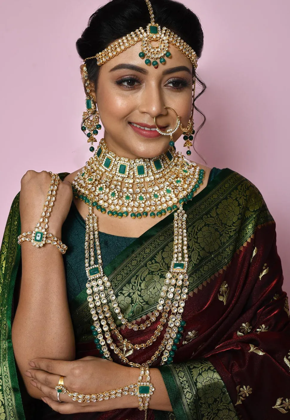 Stone Studded Bridal Set