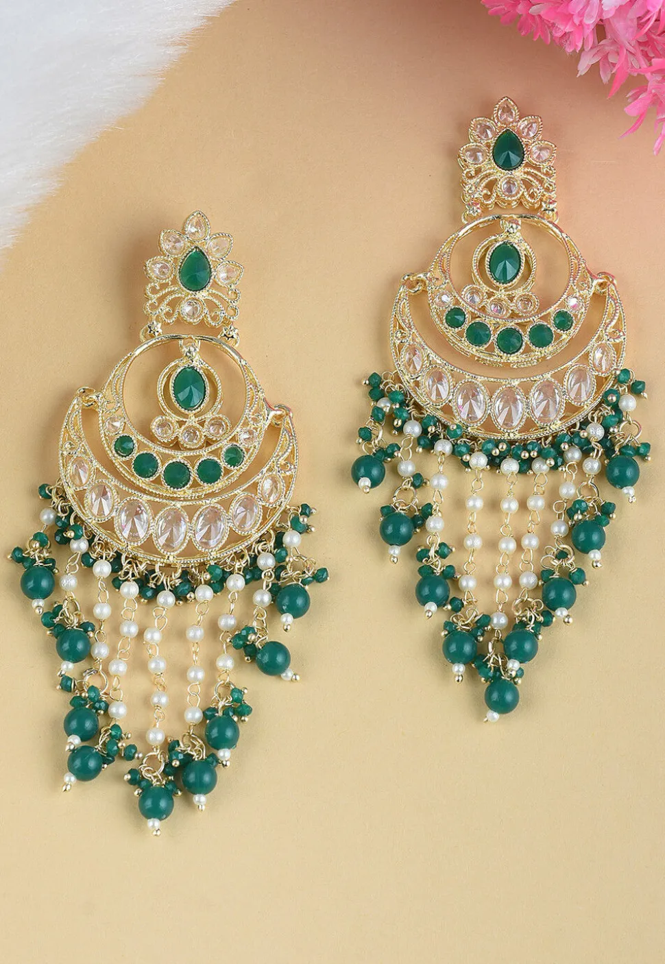 Stone Studded Chandbali Earrings