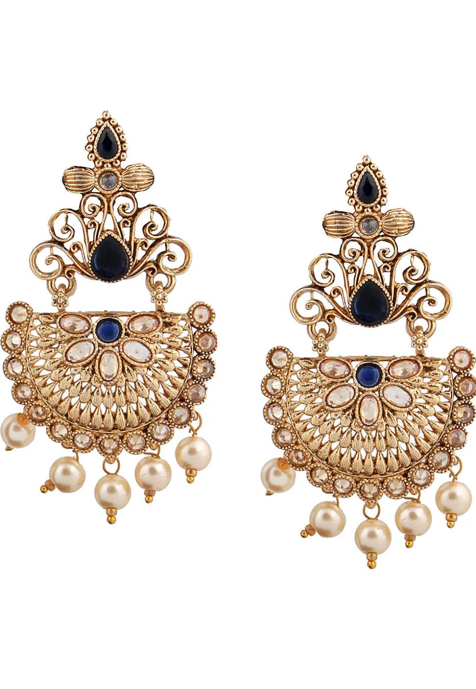 Stone Studded Chandbali Earrings