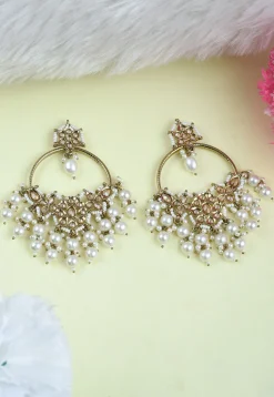 Stone Studded Chandbali Earrings