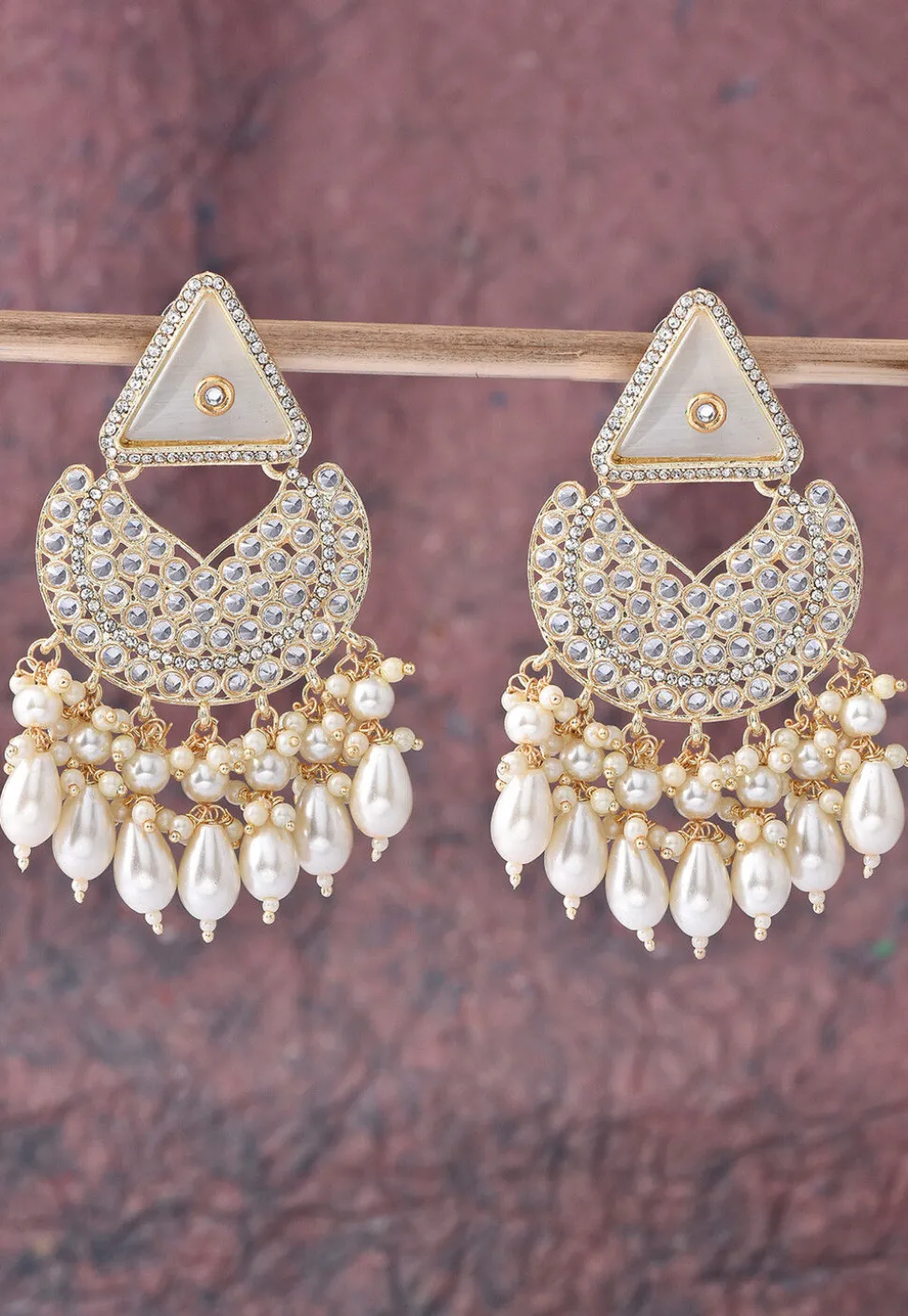 Stone Studded Chandbali Earrings