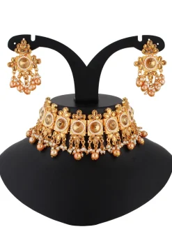 Stone Studded Choker Necklace Set