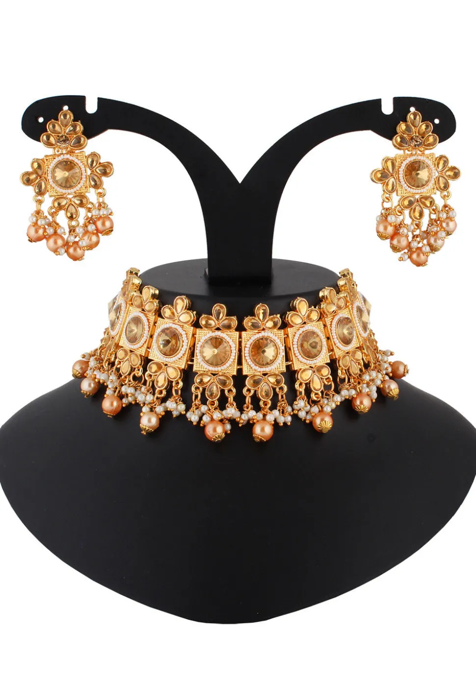 Stone Studded Choker Necklace Set