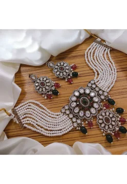 Stone Studded Choker Necklace Set