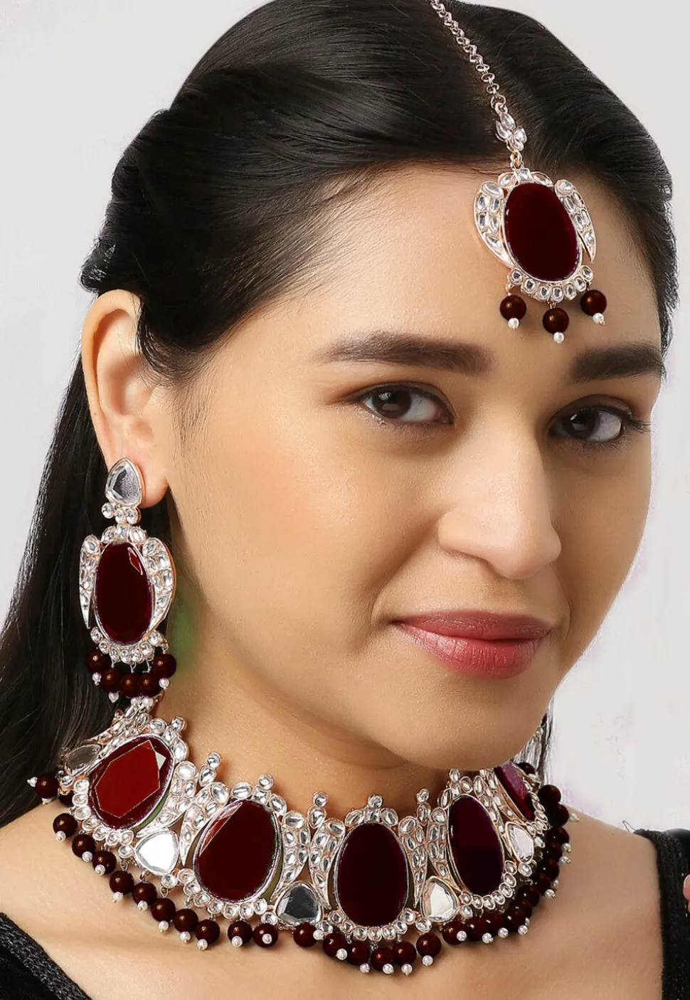 Stone Studded Choker Necklace Set