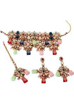 Stone Studded Choker Necklace Set