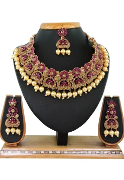 Stone Studded Choker Necklace Set