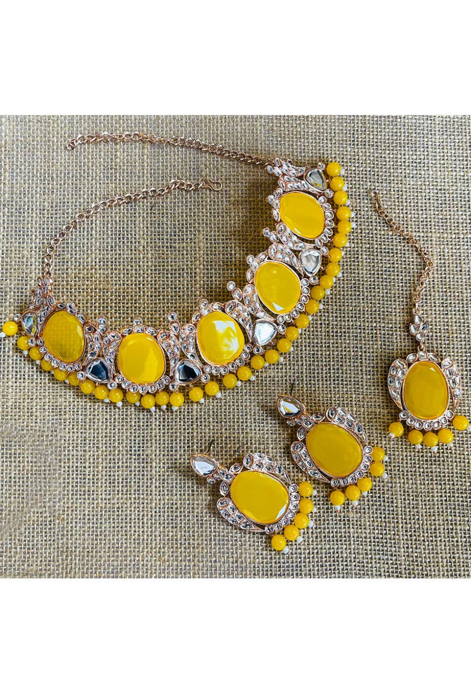 Stone Studded Choker Necklace Set