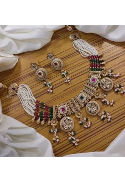 Stone Studded Choker Necklace Set