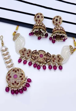 Stone Studded Choker Necklace Set