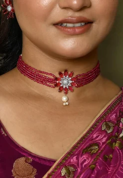 Stone Studded Choker Necklace Set