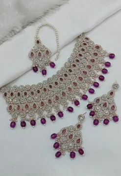 Stone Studded Choker Necklace Set