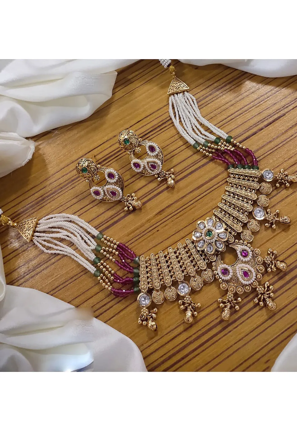 Stone Studded Choker Necklace Set