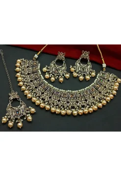 Stone Studded Choker Necklace Set