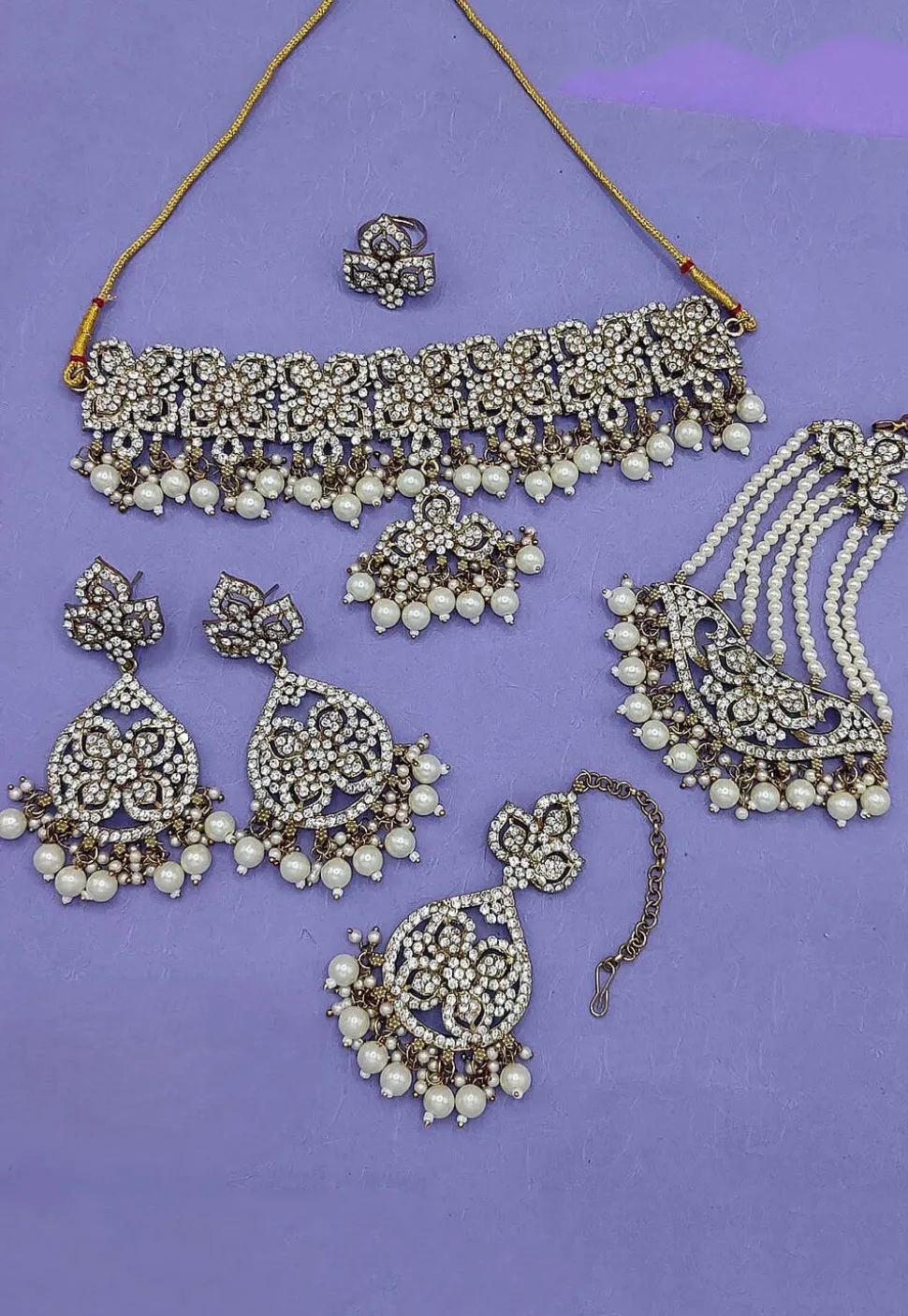 Stone Studded Choker Necklace Set
