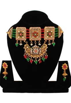 Stone Studded Choker Necklace Set