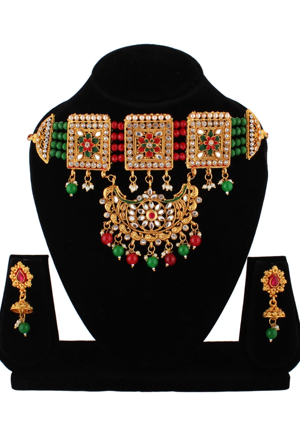 Stone Studded Choker Necklace Set