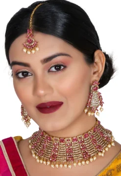 Stone Studded Choker Necklace Set
