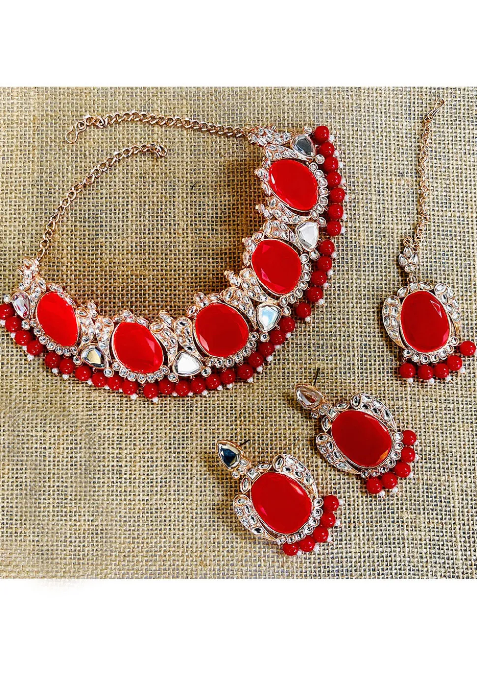 Stone Studded Choker Necklace Set
