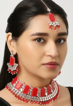 Stone Studded Choker Necklace Set