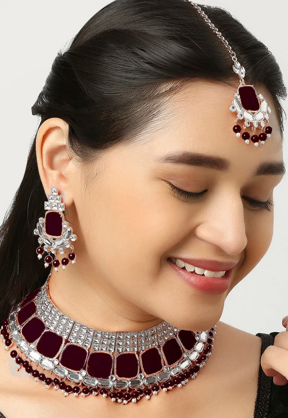 Stone Studded Choker Necklace Set