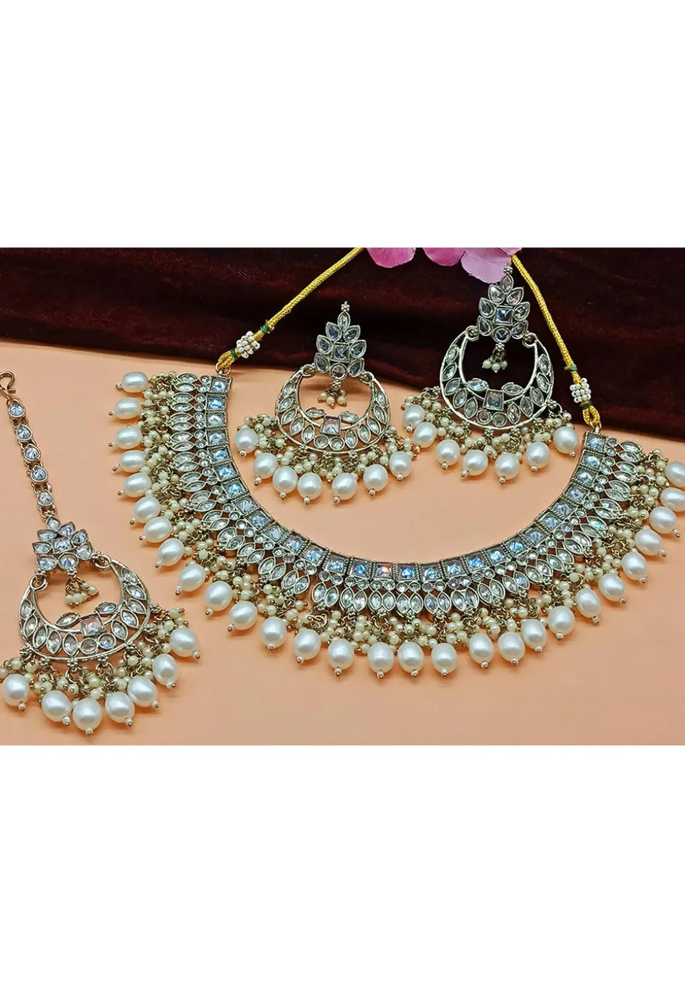 Stone Studded Choker Necklace Set