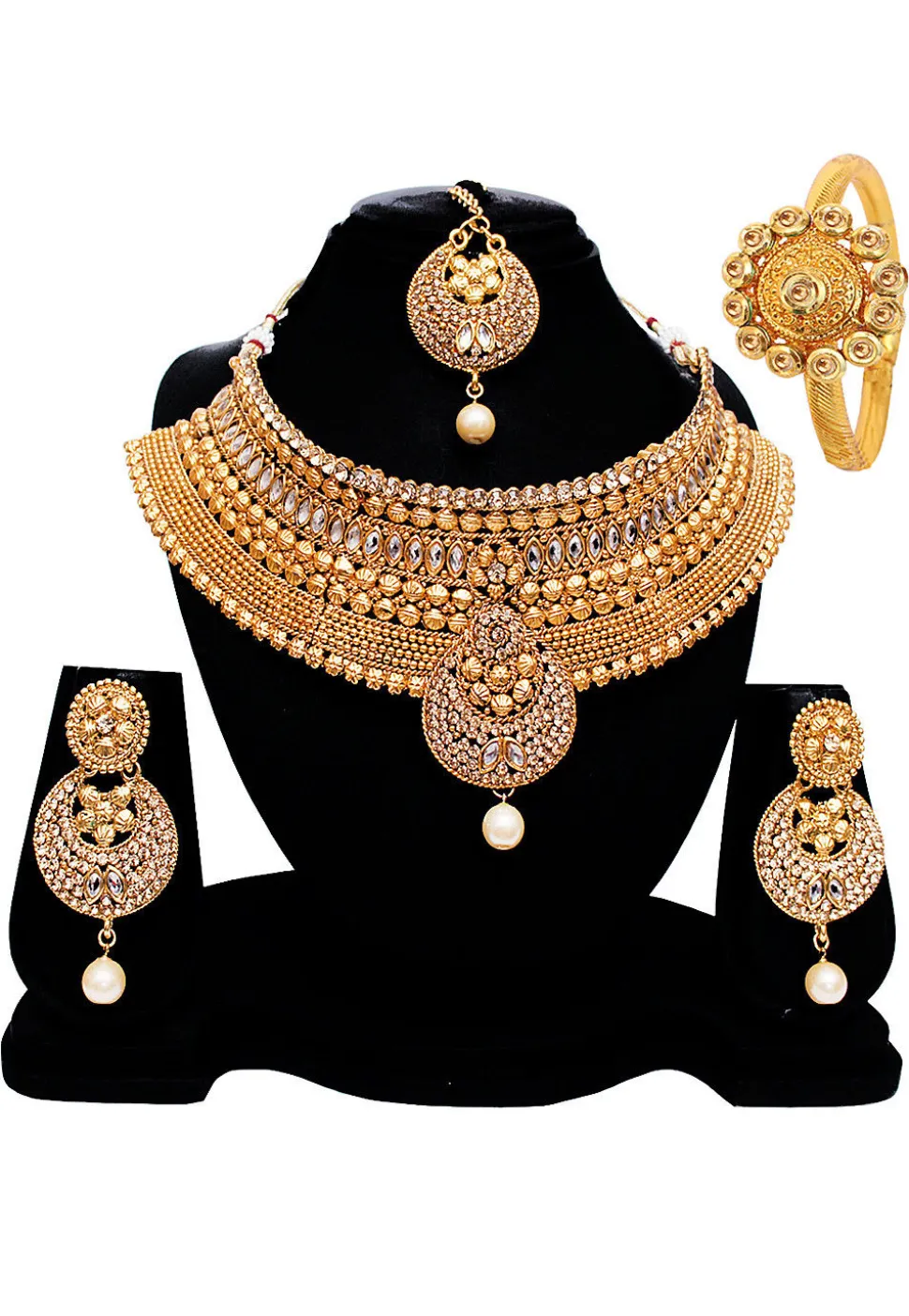 Stone Studded Choker Necklace Set