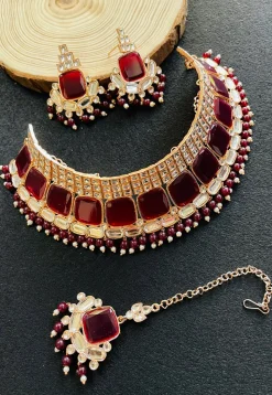 Stone Studded Choker Necklace Set