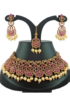 Stone Studded Choker Necklace Set