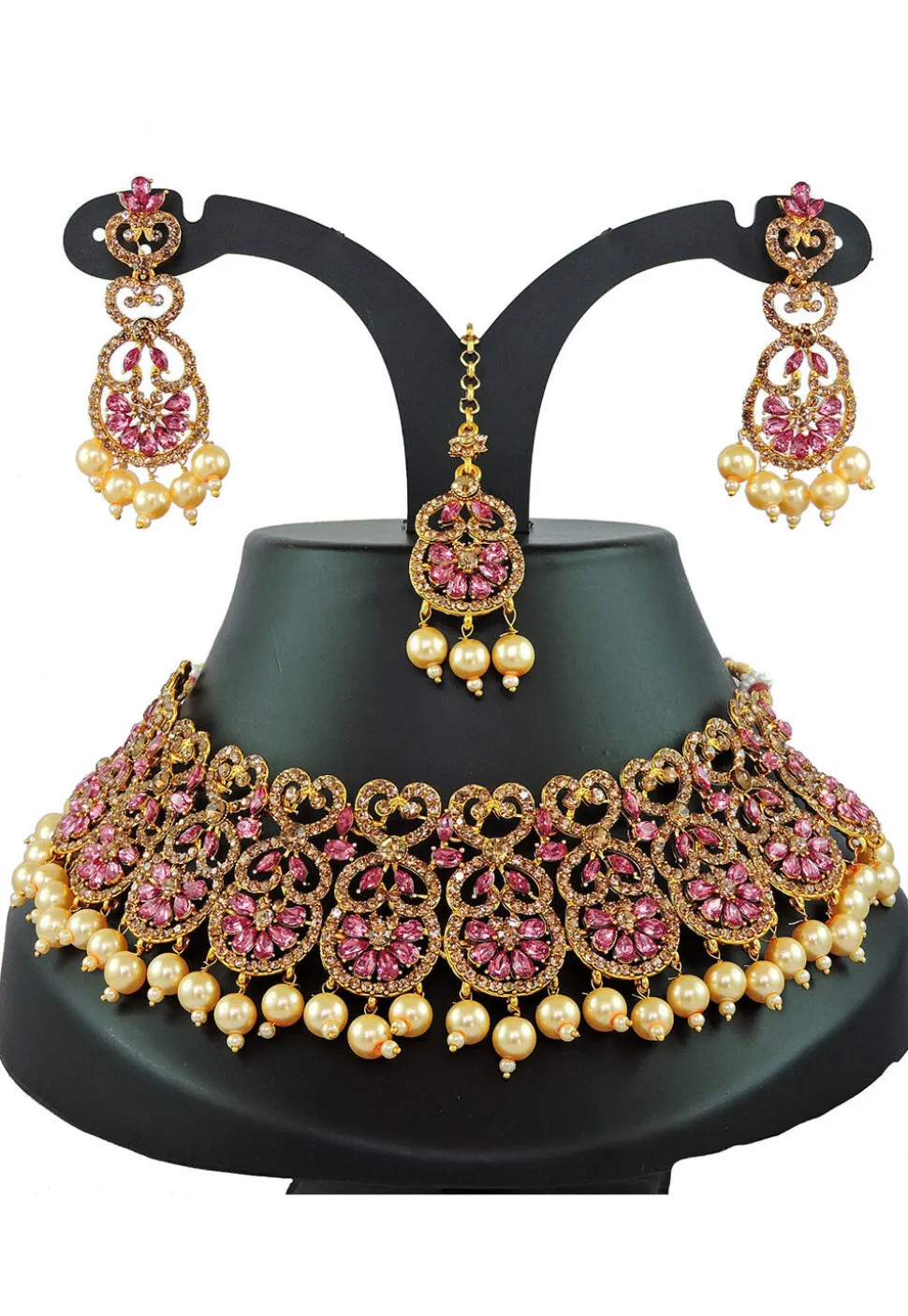 Stone Studded Choker Necklace Set
