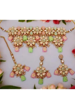 Stone Studded Choker Necklace Set
