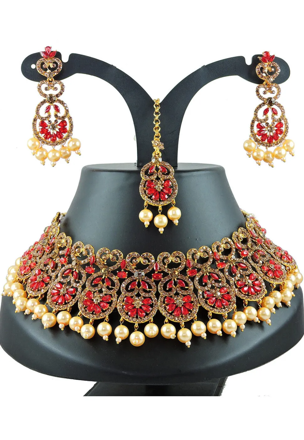 Stone Studded Choker Necklace Set