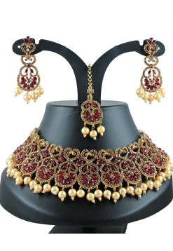 Stone Studded Choker Necklace Set