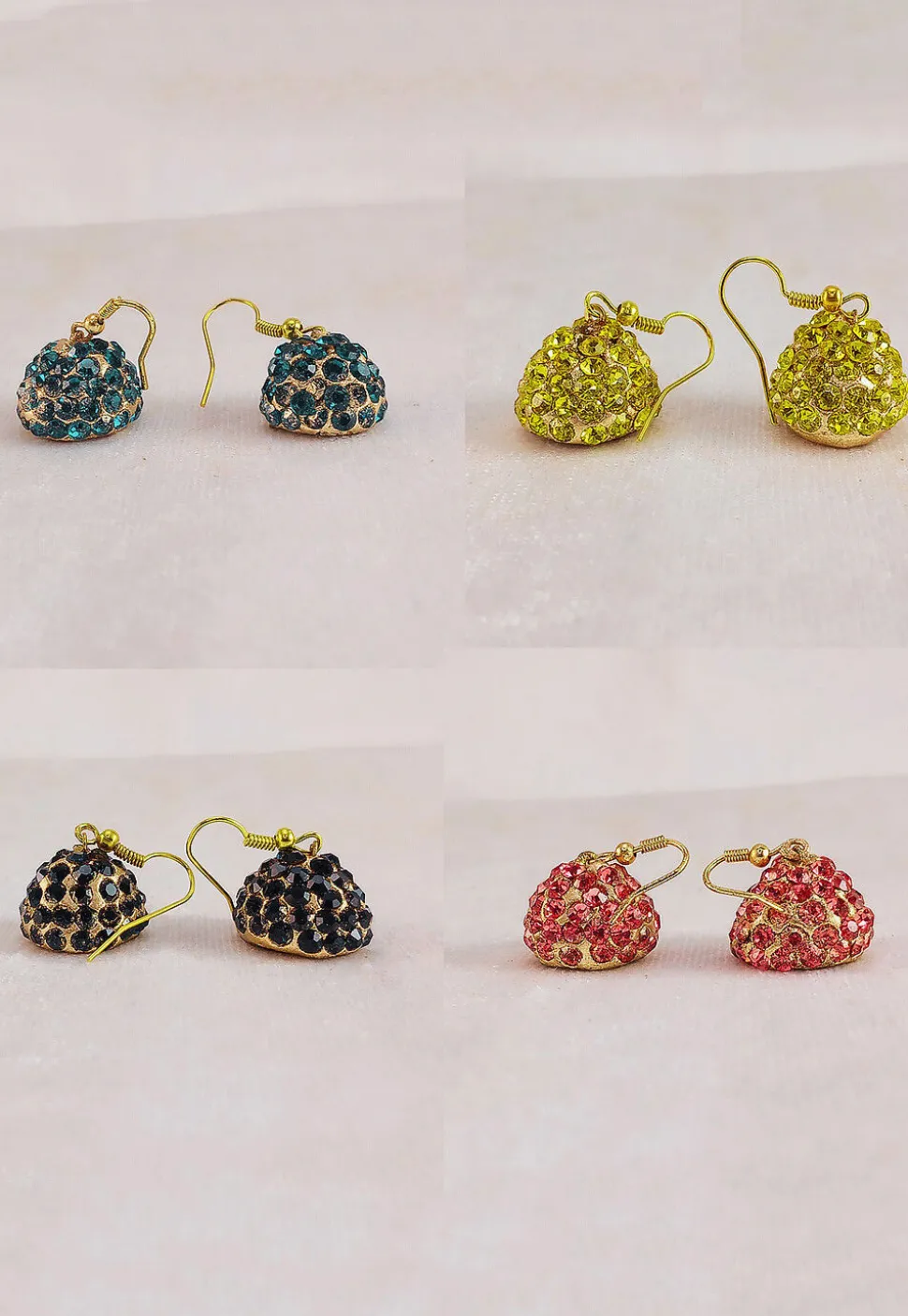 Stone Studded Combo Jhumka Style Earrings
