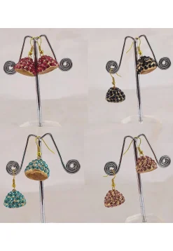 Stone Studded Combo Jhumka Style Earrings