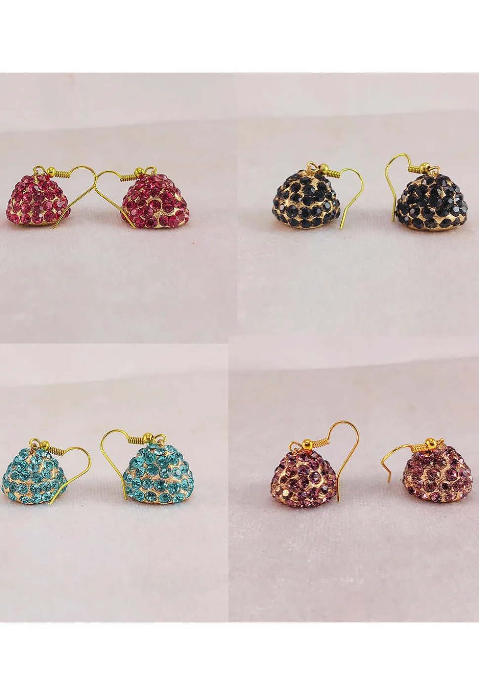 Stone Studded Combo Jhumka Style Earrings