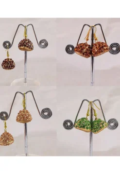 Stone Studded Combo Jhumka Style Earrings