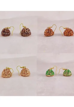 Stone Studded Combo Jhumka Style Earrings