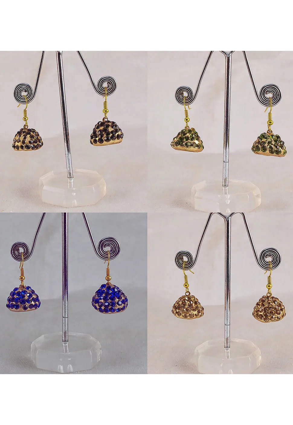 Stone Studded Combo Jhumka Style Earrings
